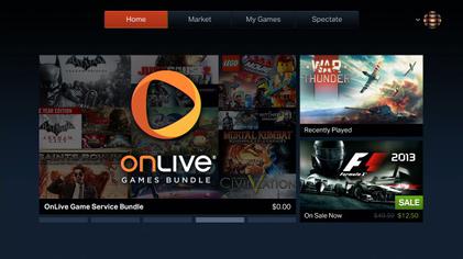 OnLive game menu